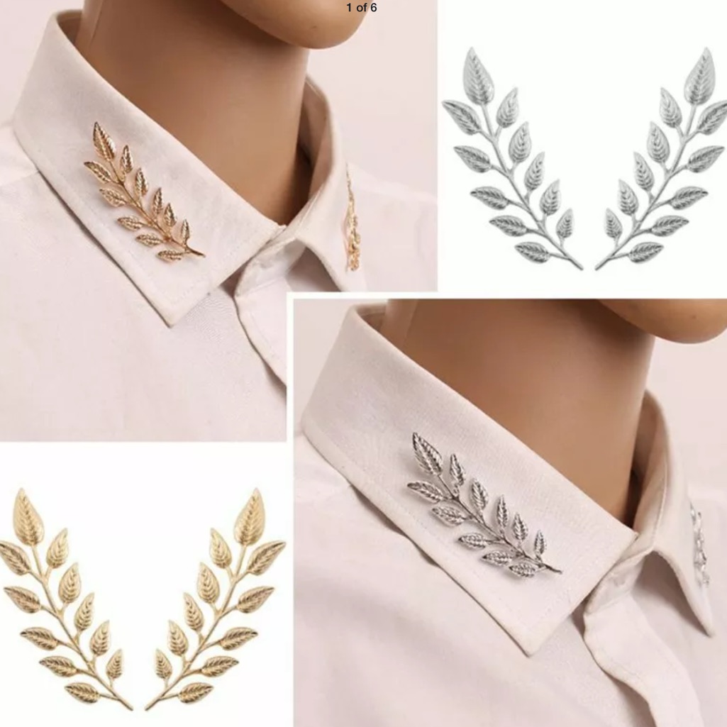Nwt Leaves Broochpin Unisex Lapel Collar Shirt Pin 24$